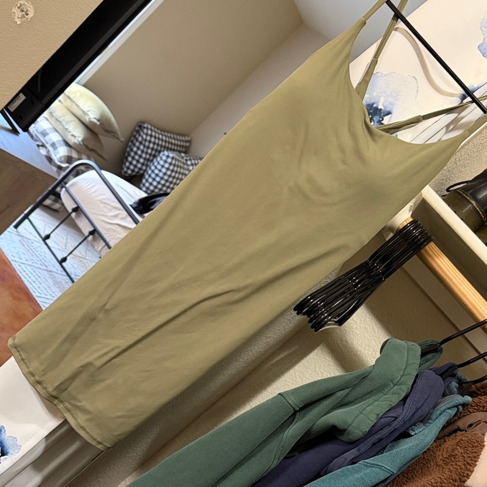 Elegant Olive Green Slip Dress